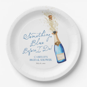 Something Blue Champagne Bridal Brunch Paper Plate