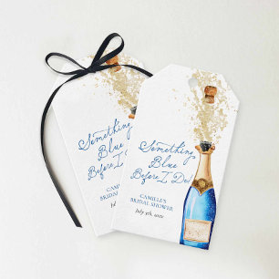 Something Blue Champagne Bridal Shower Favour Gift Tags
