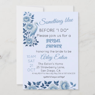 Something Blue Chinoiserie Bridal Shower  Invitation