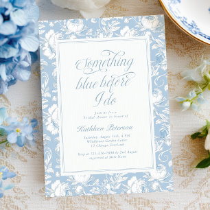 Something Blue Chinoiserie Bridal Shower  Invitation