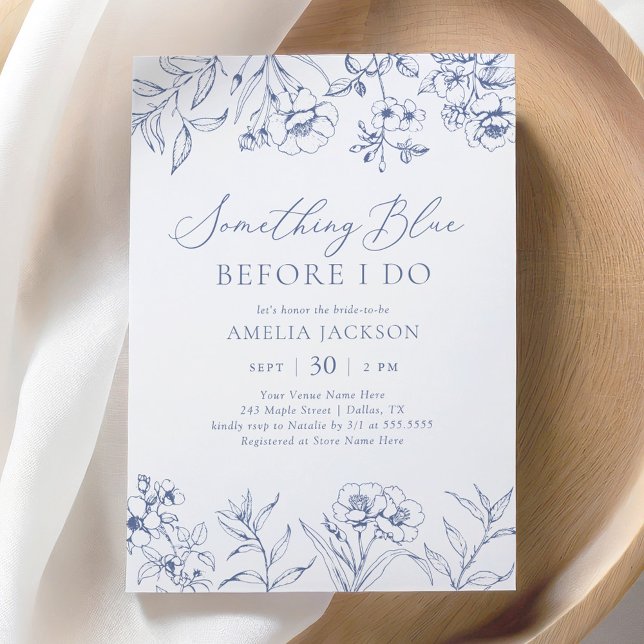 Something Blue Chinoiserie Bridal Shower Invitation (Creator Uploaded)