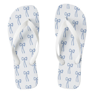 Something Blue Coquette Bow Bridal Flip Flops