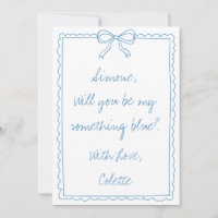 Something Blue Crew Bow Doodle Bridesmaid Proposal