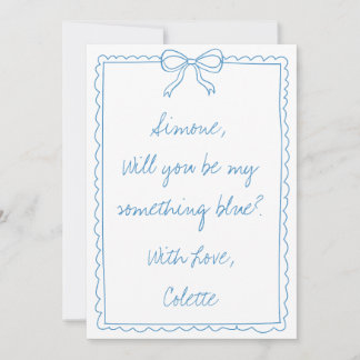 Something Blue Crew Bow Doodle Bridesmaid Proposal Card