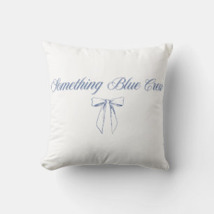 Something Blue Crew Design Blue Bow Bridal Party Throw Pillow