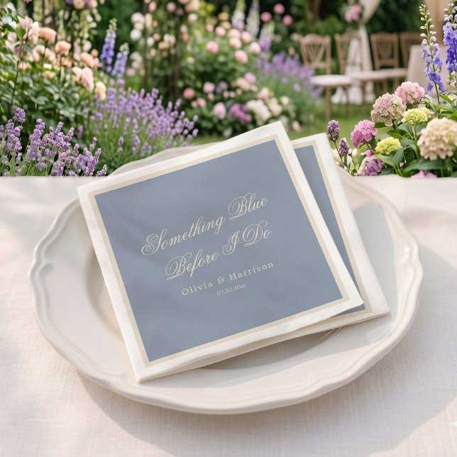 Something Blue Dusty Blue Elegant Napkins (Creator Uploaded)