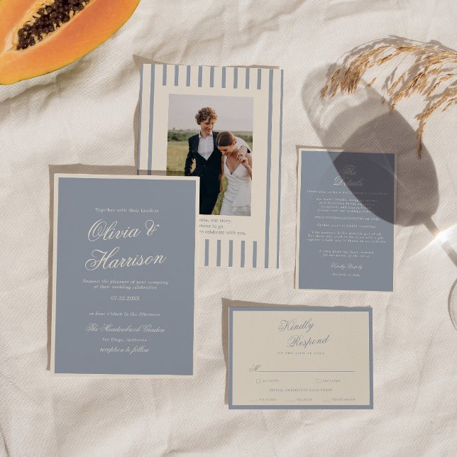 Something Blue Dusty Blue Estate Invitation (Creator Uploaded)