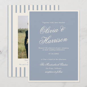 Something Blue Dusty Blue Estate Invitation