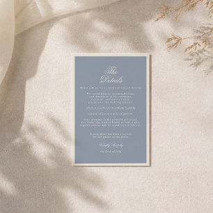 Something Blue Dusty Blue Wedding Details Card