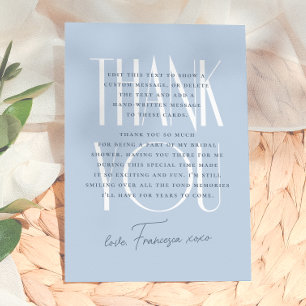 Something Blue Elegant Floral Bridal Shower Thank You Card