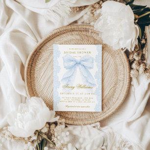 Something Blue Elegant Lace Ribbon Design Invitation