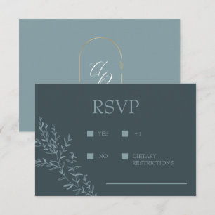 Something Blue Elegant Modern Response Card