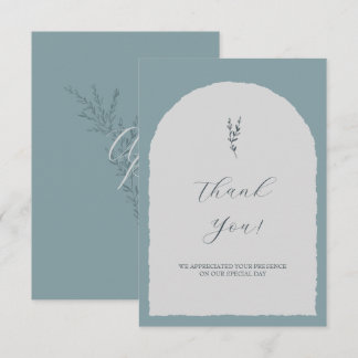 Something Blue Elegant Modern Thank You Card