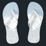 Something blue. flip flops<br><div class="desc">Something old, something new, something borrowed, something blue. When you're ready to exchange your heels for something a bit more comfy to dance in, these flip flops may just do the trick!</div>
