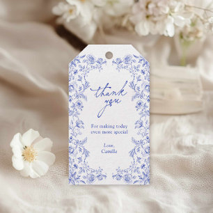 Something Blue Floral Bridal Shower Favour Gift Tags