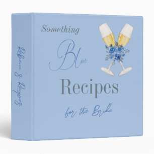 Something Blue Floral Bridal Shower Recipe Binder