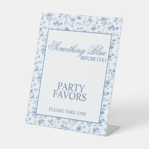 Something Blue Floral Bridal Shower Tabletop Sign