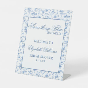 Something Blue Floral Bridal Shower Welcome Sign