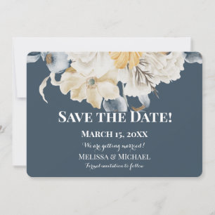 SOMETHING BLUE Floral- Horizontal WEDDING Save The Date