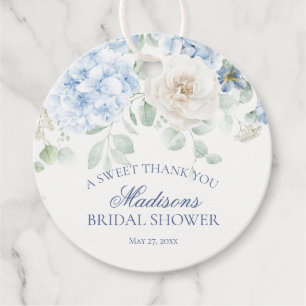 Something Blue Floral Hydrangea Bridal Show Circle Favour Tags