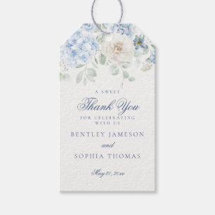 Something Blue Floral Hydrangea Wedding Favor Gift Tags