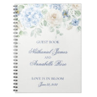 Something Blue Floral Hydrangea Wedding Guest Book