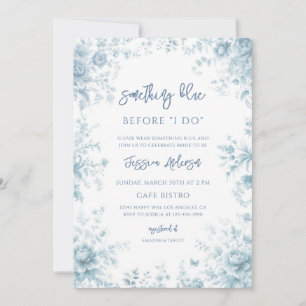 Something Blue Floral Toile Bridal Shower Invitation