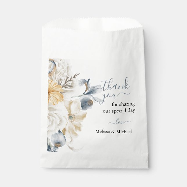 SOMETHING BLUE - FLORAL Wedding  Favour Bag (Front)