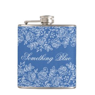 Something Blue for the Bride Personalize Hip Flask