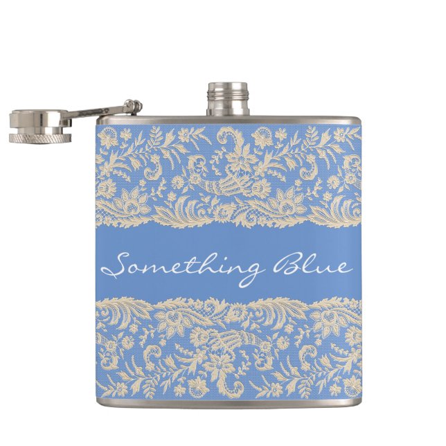 Something Blue for the Bride Personalize Hip Flask (Opened)
