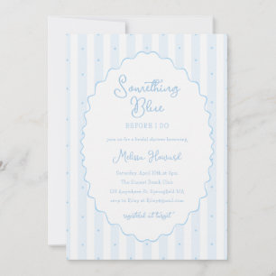 Something Blue Hand Drawn Pastel Bridal Shower Invitation