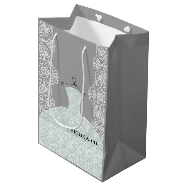 Something Blue Here Comes The Bride Party Medium Gift Bag (Front Angled)