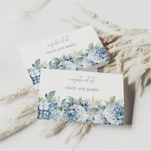 Something Blue Hydrangea Bridal Registry Card