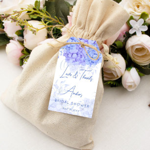 Something blue hydrangea bridal shower favor gift tags