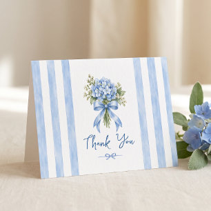 Something Blue Hydrangea Bridal Shower Thank You Card