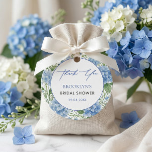 Something Blue Hydrangea Floral Bridal Shower Favour Tags