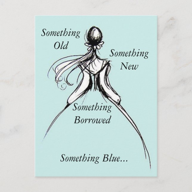 Something Blue Invitation Postcard (Front)