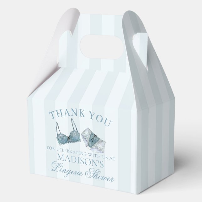 Something Blue Lingerie Shower Bachelorette Gable Favor Box (Front)