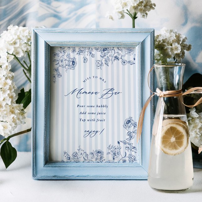 Something Blue Mimosa Bar Sign Bridal Shower Party (Creator Uploaded)