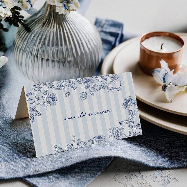 Something Blue Place Card Bridal Shower Name Tent (Creator Uploaded)
