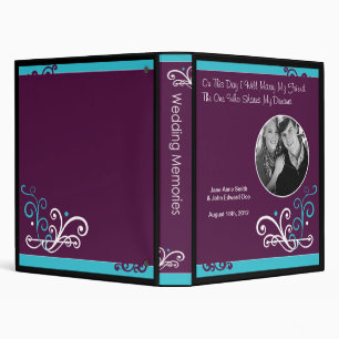 Something Blue Purple Scroll Wedding Memory Book Binder