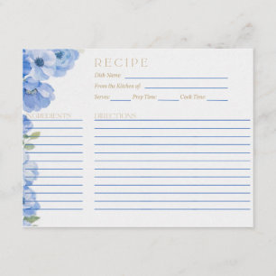 Something Blue Recipe Card