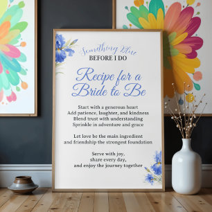 Something Blue Recipe for the Bride Bridal Shower Poster