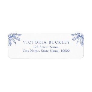Something Blue Simple Botanical Return Address