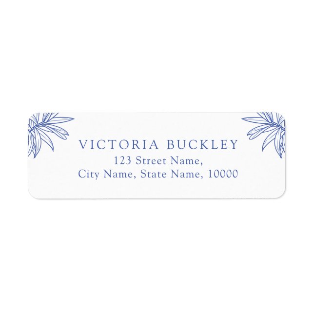 Something Blue Simple Botanical Return Address (Front)