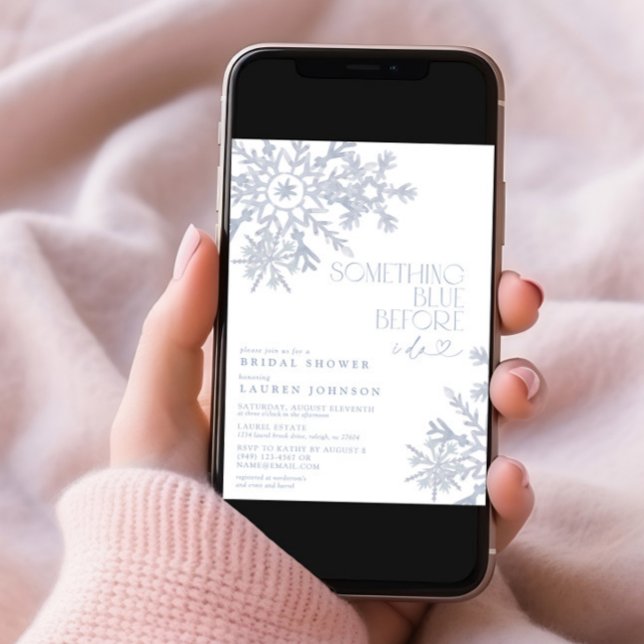 Something Blue Snowflake Winter Bridal Shower Invitation (Creator Uploaded)