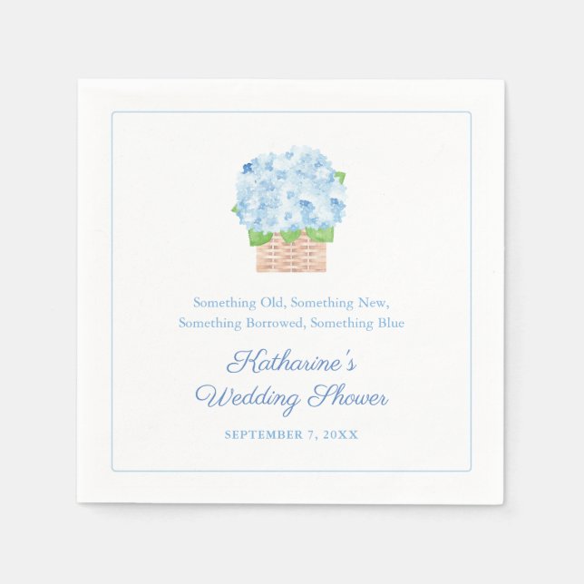 Something Blue Spring Summer Bridal Shower Napkin (Front)