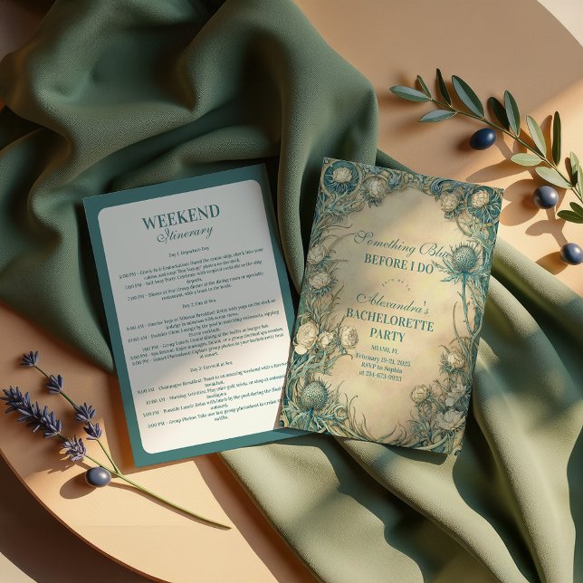 Something Blue Thistle Bachelorette Party Invitation (Creator Uploaded)