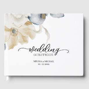 SOMETHING BLUE - TRADITIONAL FLORAL Wedding Guest Book