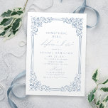 Something Blue Vintage Frame Elegant Bridal Shower Invitation<br><div class="desc">Elegant vintage ornamental frame border design with stylish script in dusty blue colour,  simple and classic,  Great something blue before I do bridal shower invitations for modern classic wedding,  luxe vintage wedding and simple formal wedding.
See all the matching pieces in collection.</div>